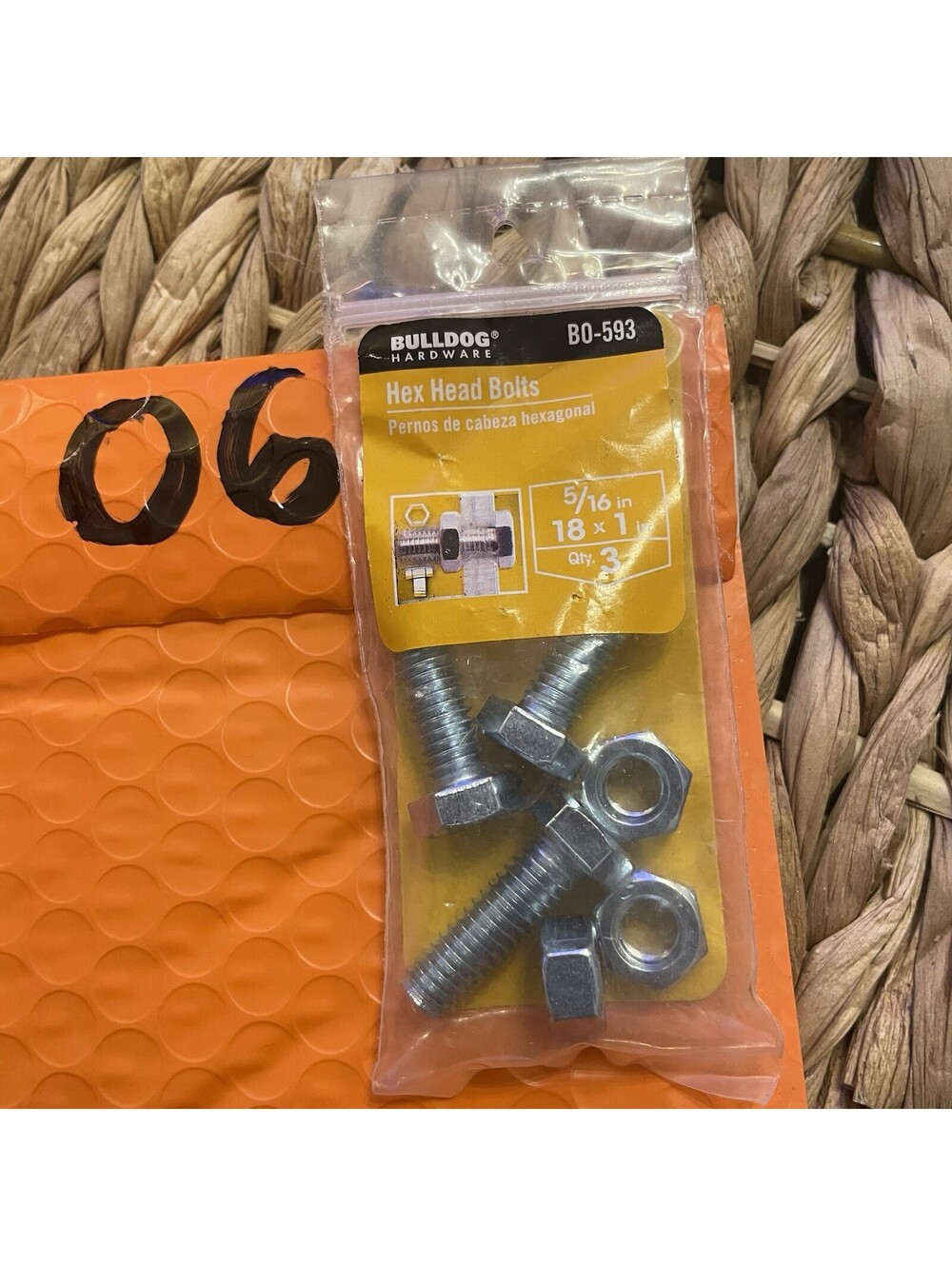 ✅Bulldog Hex Head Bolts 5/16-18 x 1" Coarse Thread Fasteners 3 Pack B0-593#️⃣06